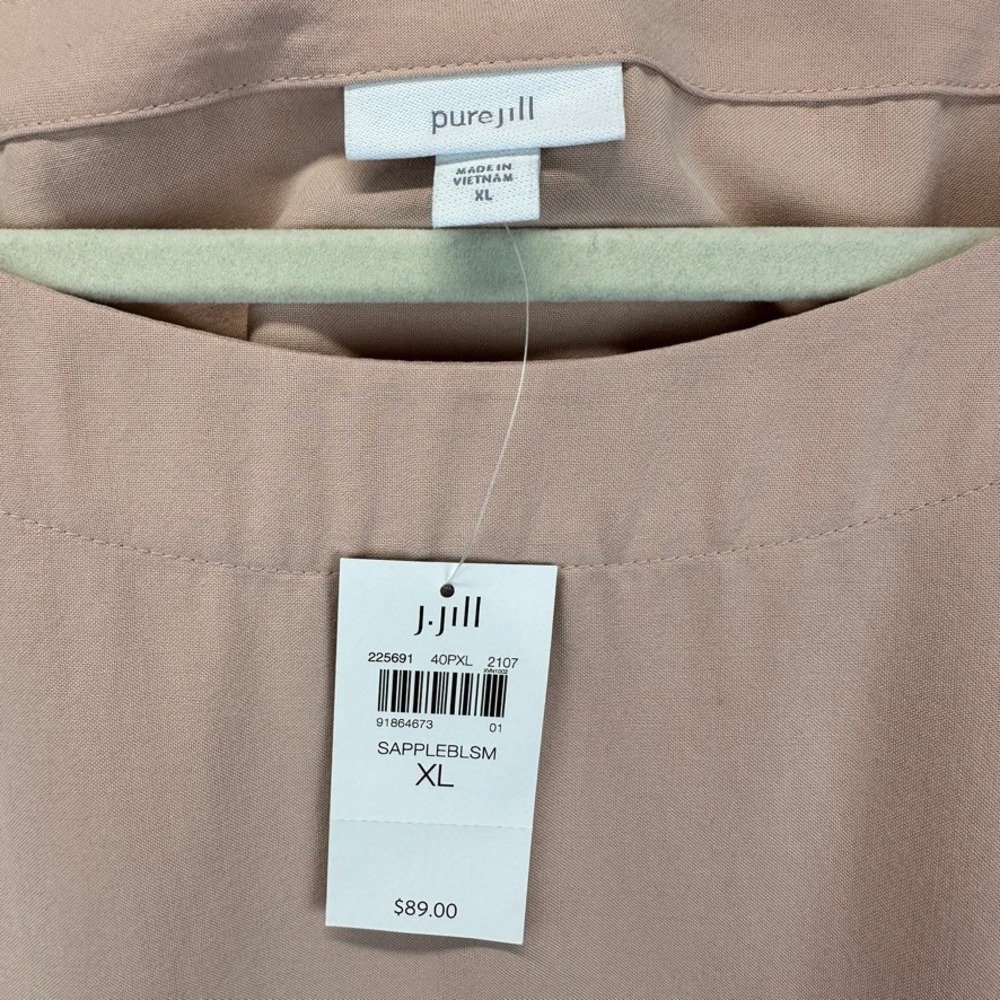 NWT J Jill PureJill Womens XL Top Light Peach Pink Boat Neck Career Boxy - Picture 3 of 9